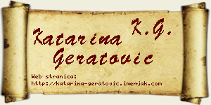 Katarina Geratović vizit kartica